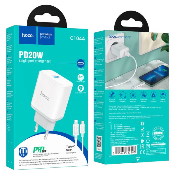 Set Karikues C104 Stage Me Kabllo (USB-C To iP)