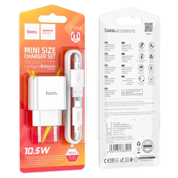 Set Karikues C106A Me Kabllo (USB-A To Micro-USB)