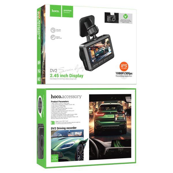 Kamera Full HD DV2 Dash Cam për Makinë Hoco