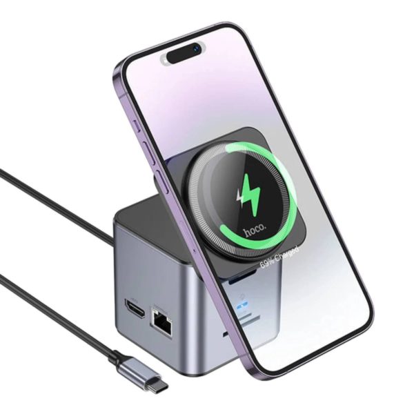 9-in-1 USB-C Docking Station me Wireless Karikim 15W HOCO HB49