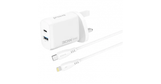 Proove Wall Charger Silicone Power 2 30W (Type-C + USB + Cable) UK